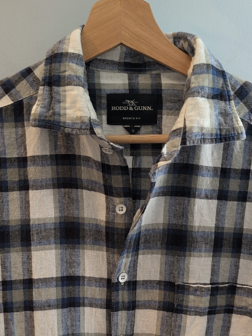 Rodd & Gunn Men's Small Sports Fit Linen Blend Long Sleeve Button Down Shirt